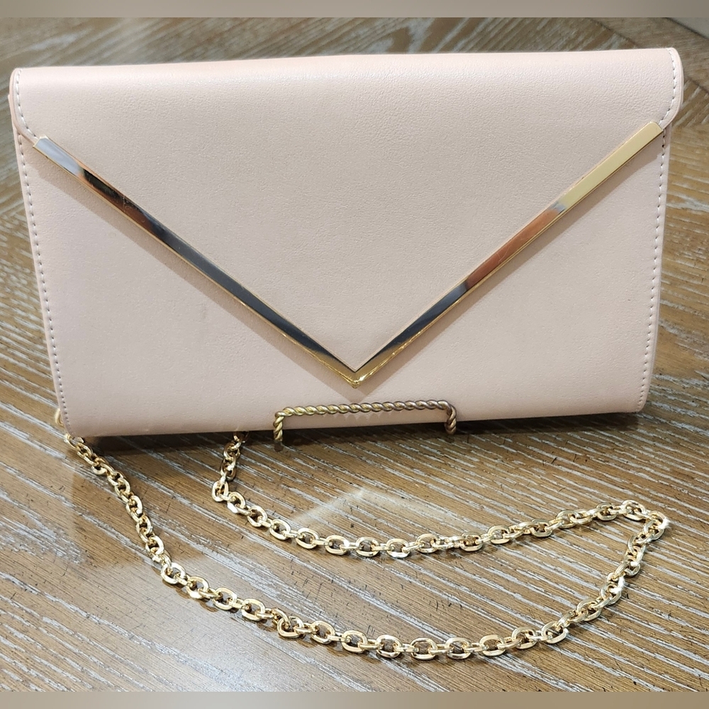 Madison West Clutch Crossbody Bag Blush Pink Gold